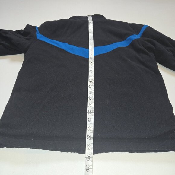 NIKE Full Zip Up Blue Black Reversible Windbreaker Jacket Boys Large Fleece Nylo - Picture 8 of 11